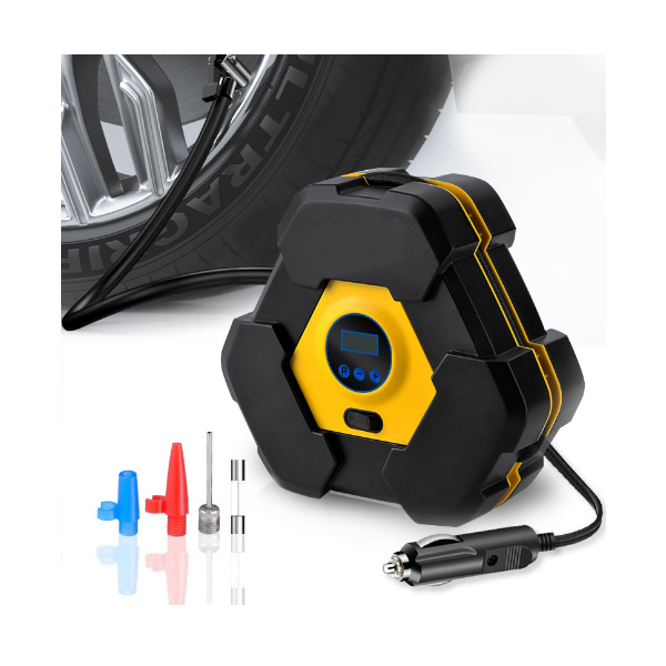 3.12V portable electric tire air pump with light triangle digital display intelligent car air pump